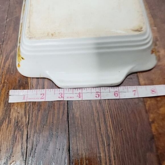 Vintage MCM 1970's Capri Bake Serve n Store Augratin Orange Flower Baking Dish - Picture 9 of 12